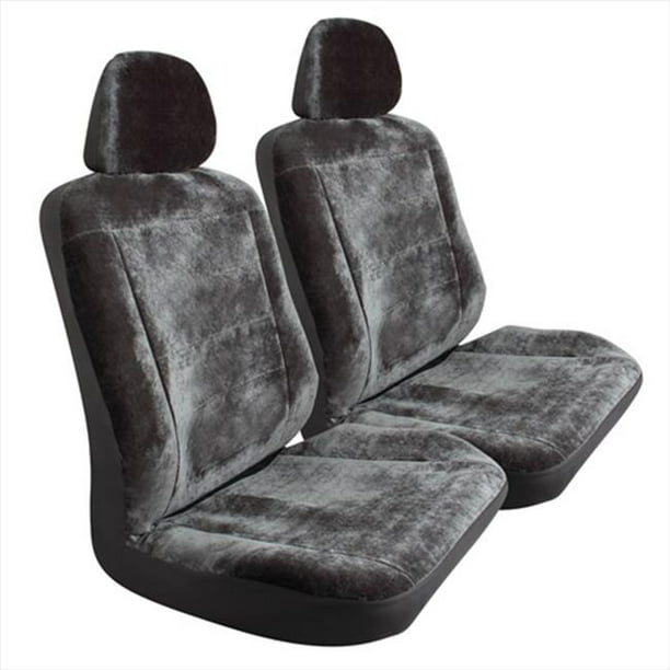 Hard Wearing Fabric Velour Full Set Of Grey/Black Car Seat Covers Protectors 